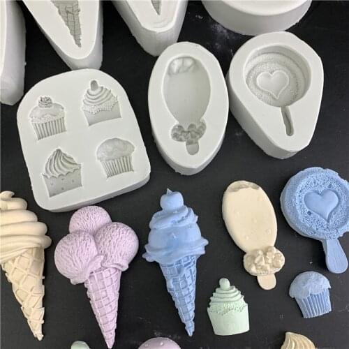 3D Ice Cream Shaped Silicone Mold DIY Decoration Tools Fondant 3D Mould Baking Tools