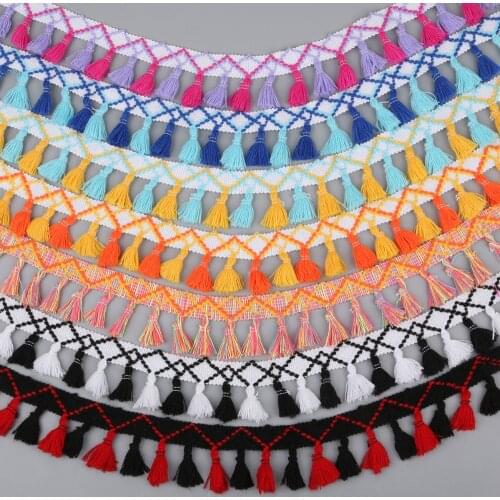 45mm Bohemia/Tassel Lace/Cotton Fringe/ Sewing Accessories/DIY/Garment Curtain Home Textile Decorative/2Yards/Mixed Color
