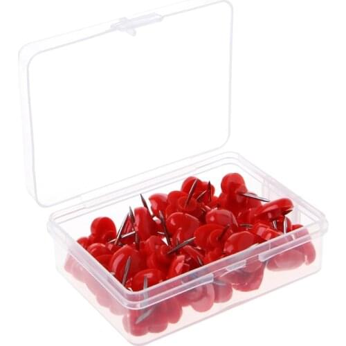 50 Pcs Heart Shape Plastic Quality Colored Push Pins Thumbtacks for home office and school accessories