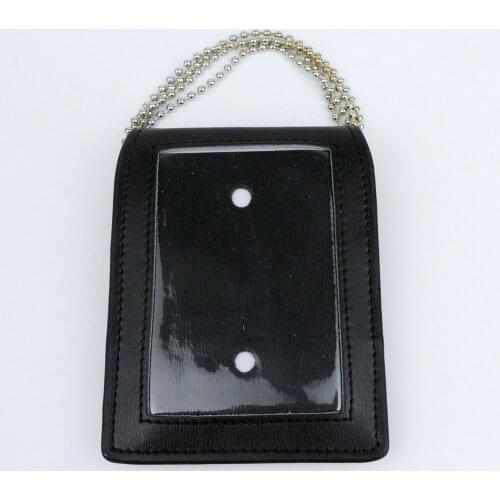Black Leather ID CARD Badge Holder Case Military Store 5605101