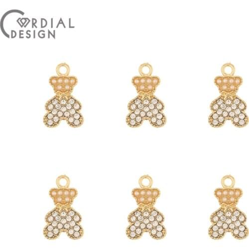 Cordial Design 100Pcs 12*19MM Jewelry Accessories/Rhinestone Pendant/Imitation Pearl/Jewelry Findings & Components/DIY Charms