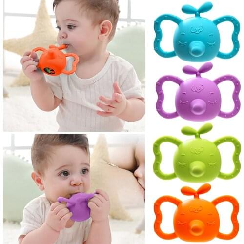 Baby Silicone Teether Imitation Breast Milk Cute Pacifier Cartoon Elephant Heat Resistance Nipple Molar Toy