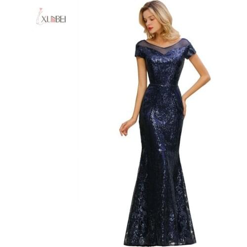 Long Mermaid Navy Blue Bridesmaid Dresses Sleeveless 2020 Wedding Guest Party Gown Elegant A line robe demoiselle d'honneur