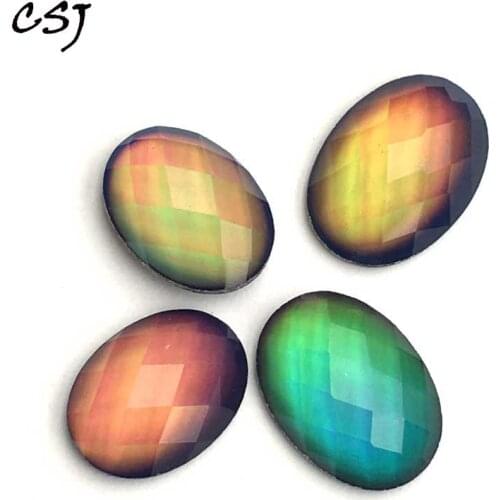 CSJ Created Diaspore Zultanite Loose Gemstone Oval Checkerboard Cut Sultanite Diy Jewelry Color Change Stone Under Temperature