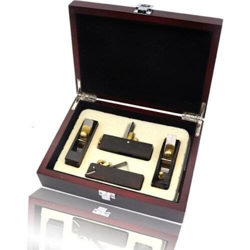 Ebony Smooth Plane 4pcs Set Scrape Flat Outer Arc Wire Drawing Planer Combination DIY Woodworking Planning Tools