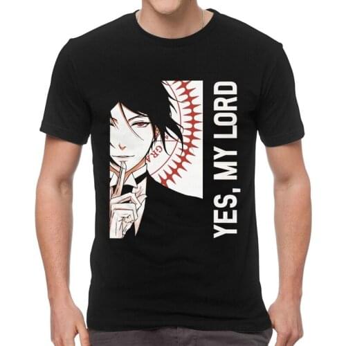 Anime Manga Black Butler T-shirt Men Novelty T Shirt Short Sleeve 100% Cotton Sebastian Michaelis Tshirt Urban Tee Tops