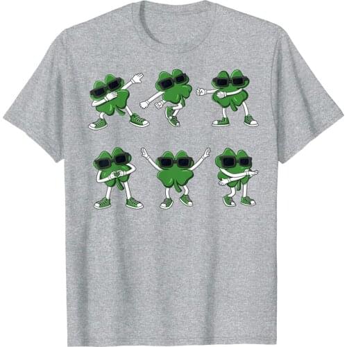Dancing Lucky Leaf Printing T-shirts Women Short Sleeve Graphic Elements Tees St. Patricks Day T-shirt Tops New Ladies Clothes