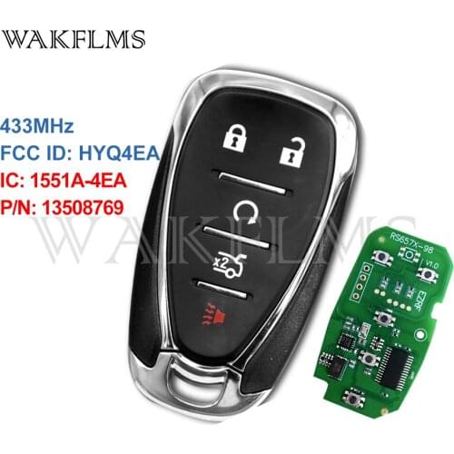 HYQ4EA Keyless Go Entry Smart Remote Car Key Fob 433MHz For 2016 2017 2018 2019 Chevrolet Cruze Camaro Malibu P/N: 13508769