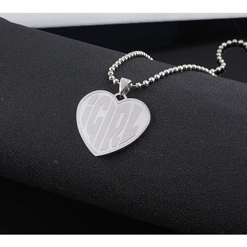 Jisensp She Devil IGIRL Charm Necklace Elegant Stainless Steel Internet Girl Pendant Necklace for Women Fashion Accessories Gift