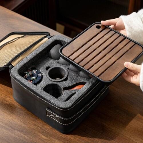Chinese Vintage Tea Set Ceramic Creative Portable Travel Gift Box Kungfu Tea Set Living Room Juego De Te Teaware Sets DI50CJ