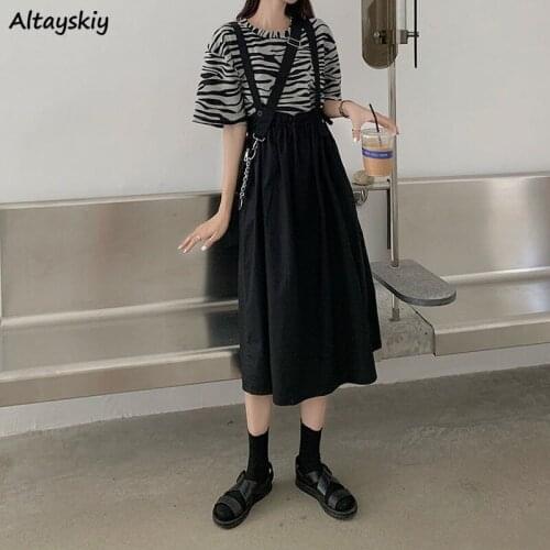 Sets Womens Summer Simple Sweet New Chic Soft Fit Tender Students Vintage Leisure Japanese Style Fashion Daily Clothing Mid-calf
