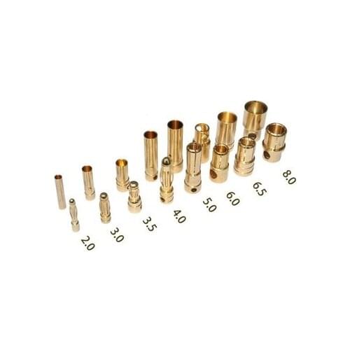 20pair(40) . 2,0mm 3,0mm 3,5mm 4,0mm 5,5mm 6,0mm 8,0 MM bala de oro conector Banana enchufe para enchufes de batería ES
