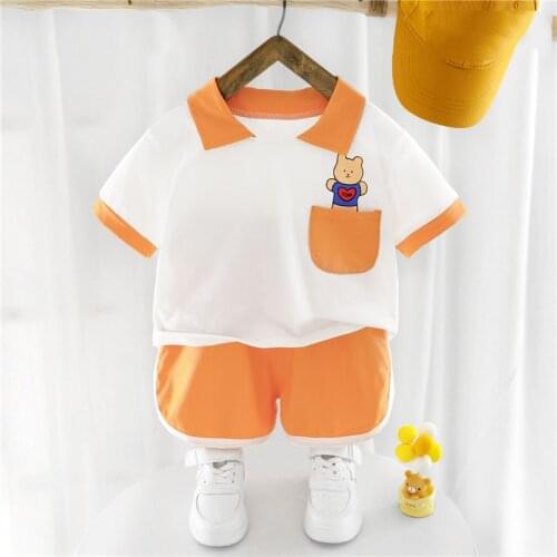Summer Casual Baby Clothes Set Cotton Cartoon T-shirt With Short 2Pcs Boy Clothing Outfits Infant Toddler Girl Sportswear