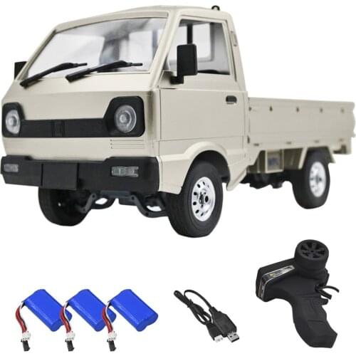 WPL D12 1/10 2.4G 2WD Remote Control Truck Brushed Climbing Car With LED Light Simulated Drift Car Toys For Kids Gifts