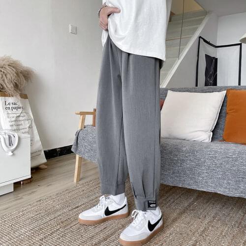 2021 Summer Mens Loose Casual Pants Fashion Trend Pantalon Homme Grey/khaki/black Color Haren Pants High-quality Trousers M-3XL