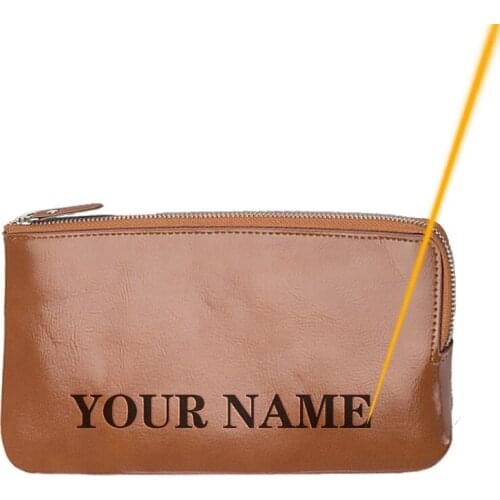 Engraved Name Men Wallets Classic Long Style Card Holder Quality Zipper Large For Cellphone Luxury Wallet For Men Clutch Wallets