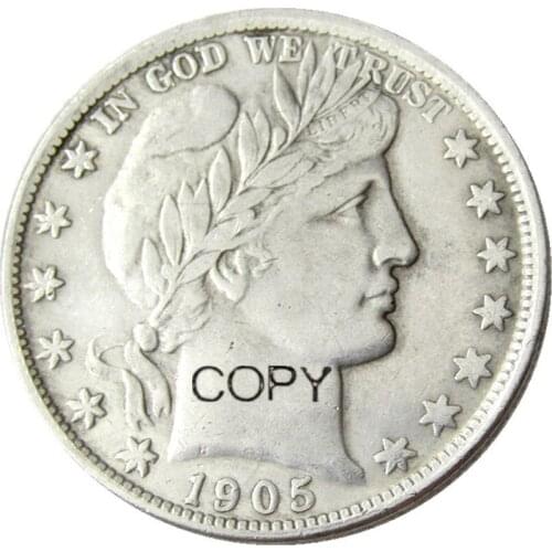 US A set of (1892-1909)-O 18PCS Barber Half Dollar Silver Plated Copy Coins