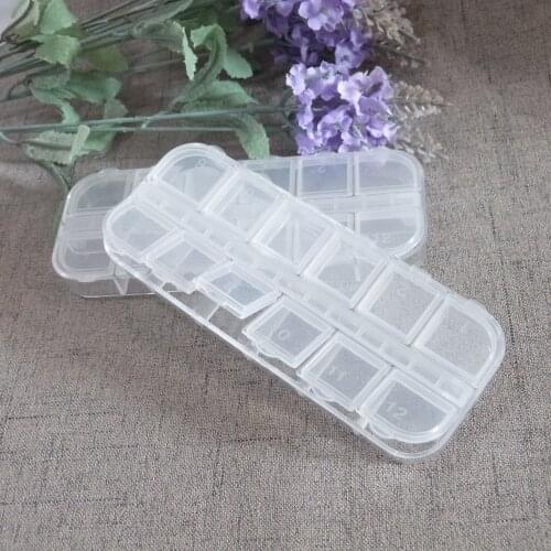 130x50x15mm clear 12 grids empty disassembly plastic box for diy doll toy nose eyes materiels --5pcs/lot