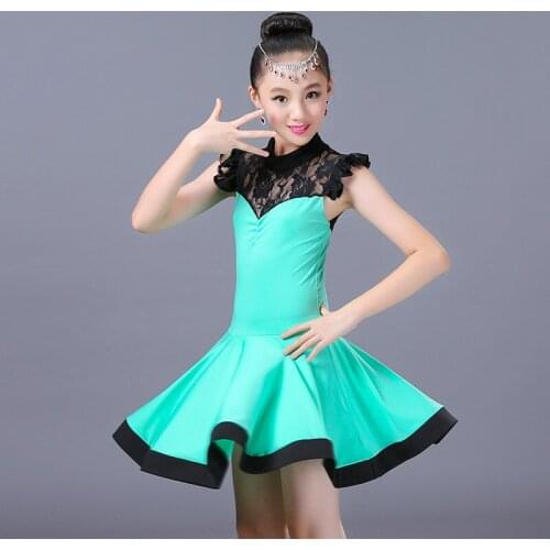 Children Girl Kids Latin Dance Dresses Ballroom Dancing Dresses Kids Rumba Cha Cha Costumes Professional Latin Dance for Stage