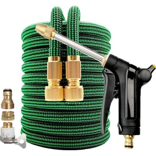 New Expandable Garden Hose High Pressure Car Wash Metal Water Gun Flexible Magic Plastic Pipe Garden Watering Irrigation Tools