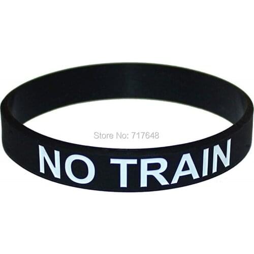 100pcs Motivational Sayings NO TRAIN NO GAIN wristband silicone bracelets free shipping by epacket A