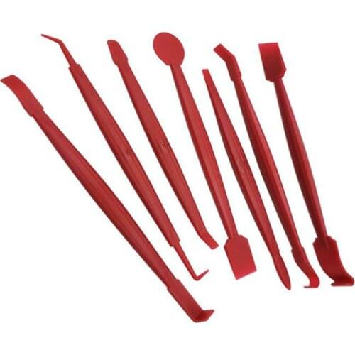 7Pcs Red Car Wash Scraper Car Vinyl Wrap Film Squeegee Scraper Tools for Automobile Film Sticking Car Styling Auto Accessories
