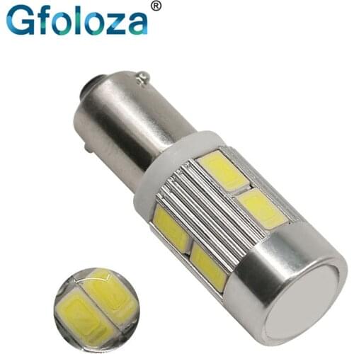 Gfoloza BA9S H6W T4W T11 LED 5630 5730 SMD White Bulbs Auto LED Wedge Light License Plate Lamp Backup Brake Lights 6000K 1PCS