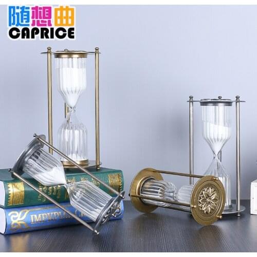 The timer 30 minutes time carved ornaments on European decor creative girls alloy Home Furnishing desktop