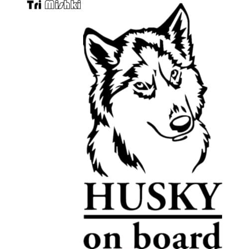 Tri Mishki HZX386# 21.2*12cm husky on board car sticker auto funny car stickers