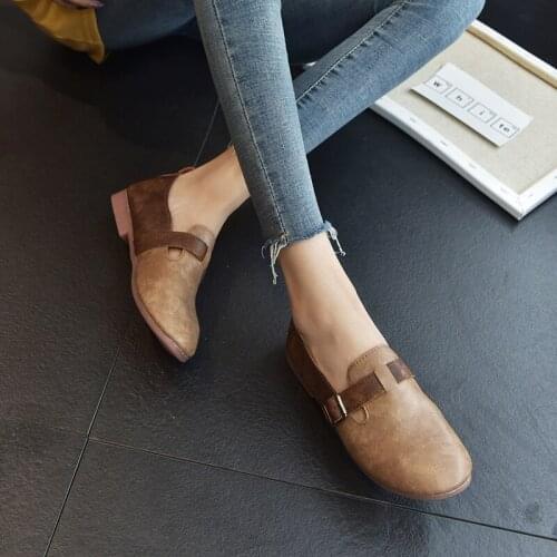 Round head Spring buckle strap Fashion Color Matching Breathable Lightweight Casual Shoes Women Personality High Quality U25-22