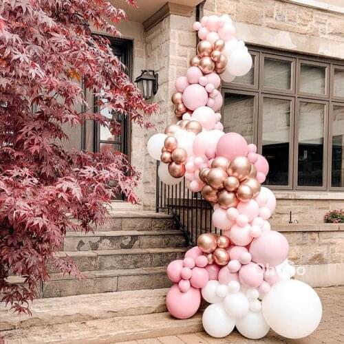 Ohoho Macaron Pastel Pink Balloon Arch Kit Birthday Decoration Anniversaire Baby Shower Wedding Party Globos Background Wall