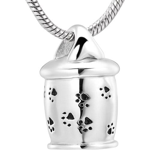 XWJ10052 Pet Paws Laser Safe-House Pendant to Hold Ashes Never Fade Stainless Steel Cremation Necklace Jewellery Funeral Lockets