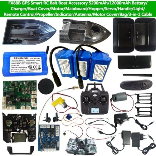 FX88B GPS RC Nest Boat Spare Parts Battery/Cover/Propeller/Receiver/Remote Control/Motor/Antenna/Light/Bag/Silo/Switch/Indicator