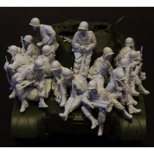 1/35 Resin Figure Model Kit Unassambled Unpainted 1059(15 figures NO tank)