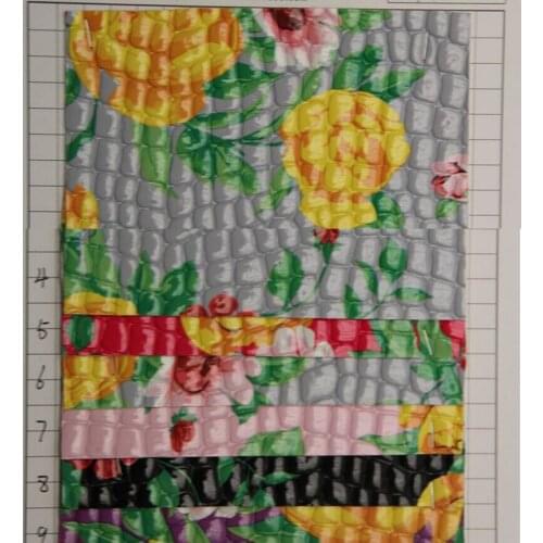 10 yards quality fabric printed synthetic PVC leather stone grain bright color material for Bags, gloves, shoes, belts, clothing