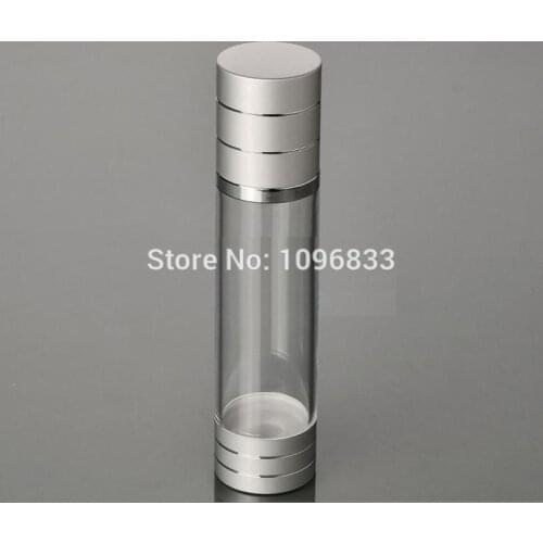 100ML Silver Color Airless Pump Bottle, Cosmetic Airless Bottle, Essence Serum Packaging Bottle, Vacuum Lotion Bottle. 18pcs/Lot