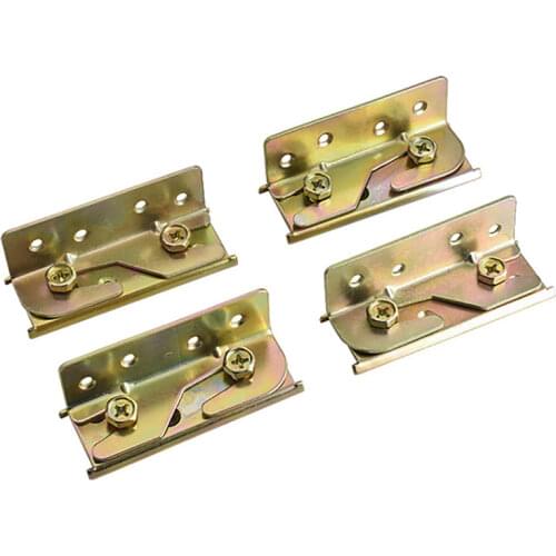 4Pcs/set Furniture Bed Bolts Hidden Buckle Connector Hinge With Screws, Bed Hinges Bolt Connecting Pins Furniture Accessories