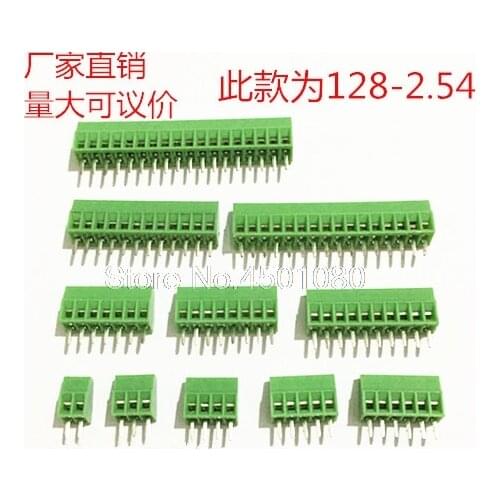 5PCS 0.10" 2.54 mm Pitch 2 Pin 3 4 5 6 7 8 9 10 12 poles PCB Screw Terminal Block Connector Straight through holes RoHs 150V 6A