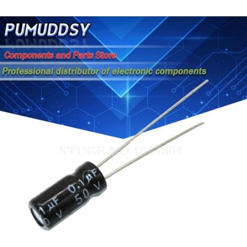 50PCS Higt quality 50V0.1UF 5*11mm 0.1UF 50V 5*11 Electrolytic capacitor
