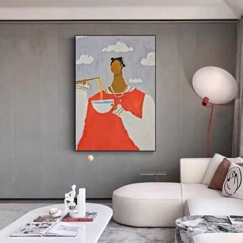 Handmade Abstract Wall Art Canvas Oil Painting New Design Funny Figure Painting Nordic Style Posters Pictures Living Room Decor