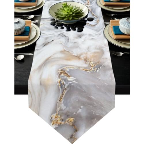 Abstract Marble Texture Table Runner Modern Table Flag Home Party Country Wedding Decoration Tablecloth Table Runners