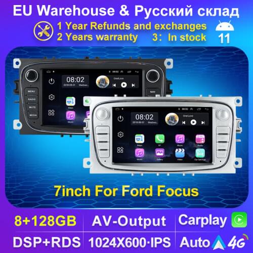 Android 9.0 2Din Car Multimedia Radio Player No DVD Autoradio 7inch SWC For Ford Focus S-Max Mondeo Galaxy C-Max
