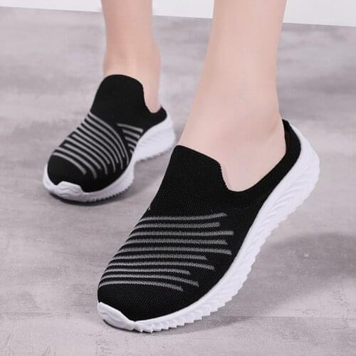 Brand Top 2021 Women Girl Summer Spring Causal Pink Breathable Sneaker Womens Flying Weaving Student Running Shoes