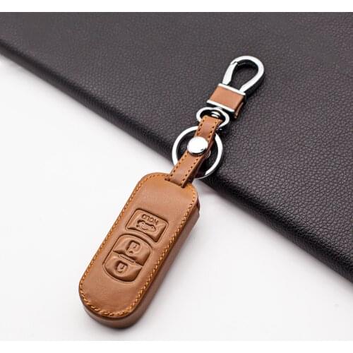 Carrying Smooth Leather Car key case full cover For Mazda 2356 Demio CX-3 CX-4 CX-5 CX-7 CX8 CX-9 MX5 Axela Atenza 2015-2019