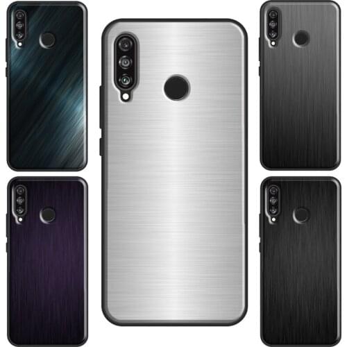 Brushed Metal Texture Steel Print Case For Huawei P Smart 2019 Y7 Nova 5T P30 P20 P40 Lite Mate 20 For Honor 10i 8A 8X 9X