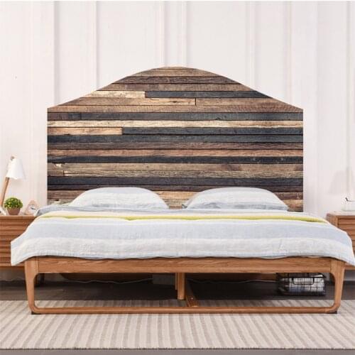 Wood Grain Headboard Stickers Self-adhesive Air-Release Waterproof Wall Sticker For Bedroom Bed Background Decor Refurbish Decal