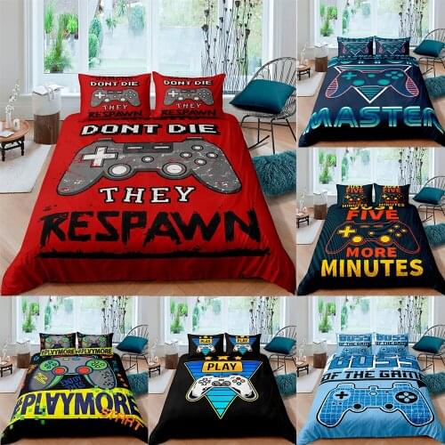 Gamepad Player 3D Bedding Set Gamer Game 2/3PCS Duvet Cover Set Quilt Covers Pillow Case Microfiber Bed Single Double King Size