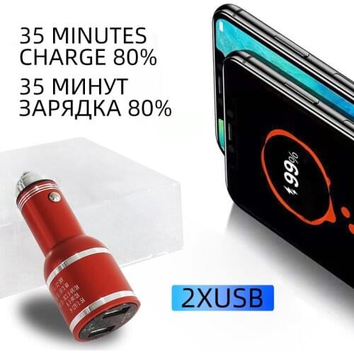 BOOST Car Cigarette lighter socket Splitter Charge 6.4A Dual USB Quick Charge 12V 24V Auto Power Adapter Plug