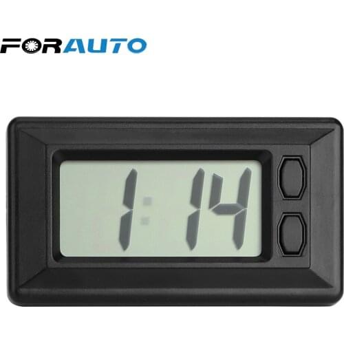 FORAUTO Car LCD Digital Display Clock Car-Styling Auto Watch Car Ornaments Interior Accessories Self-Adhesive Vehicle Decoration