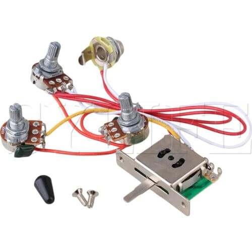 Guitar Wiring Harness 1V2T 1Jack 3-500K Pots 5Way Switch